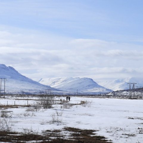 Hiking into the valley along the river Eyjafjarðará